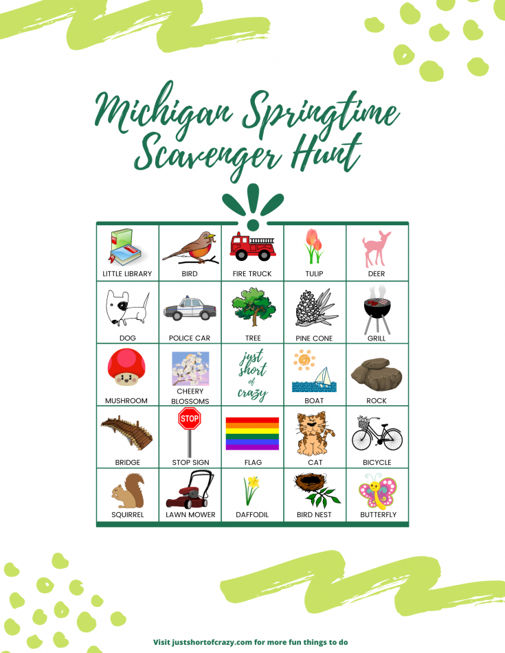 Michigan Springtime Scavenger Hunt