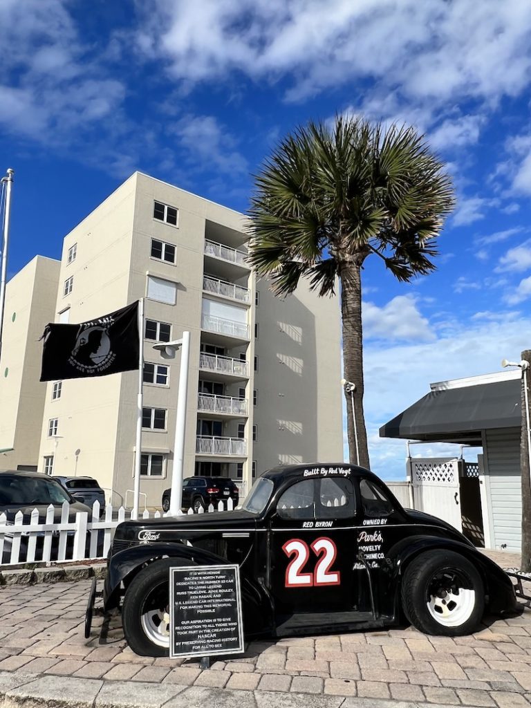 Replica of original stock car at Racings North Turn