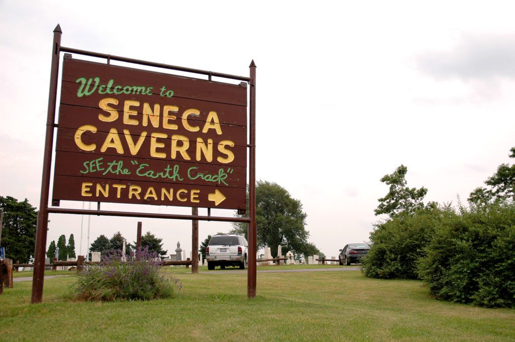 Seneca Caverns Road Sign