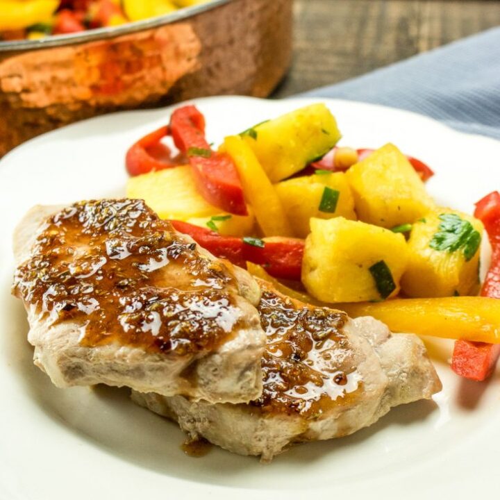 Sweet & Sour Pork Chops with Peppers & Pineapple