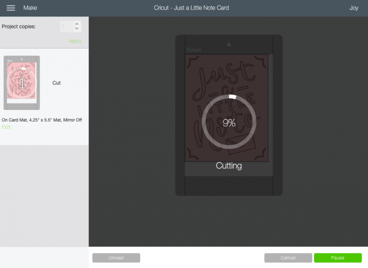 card making cricut joy