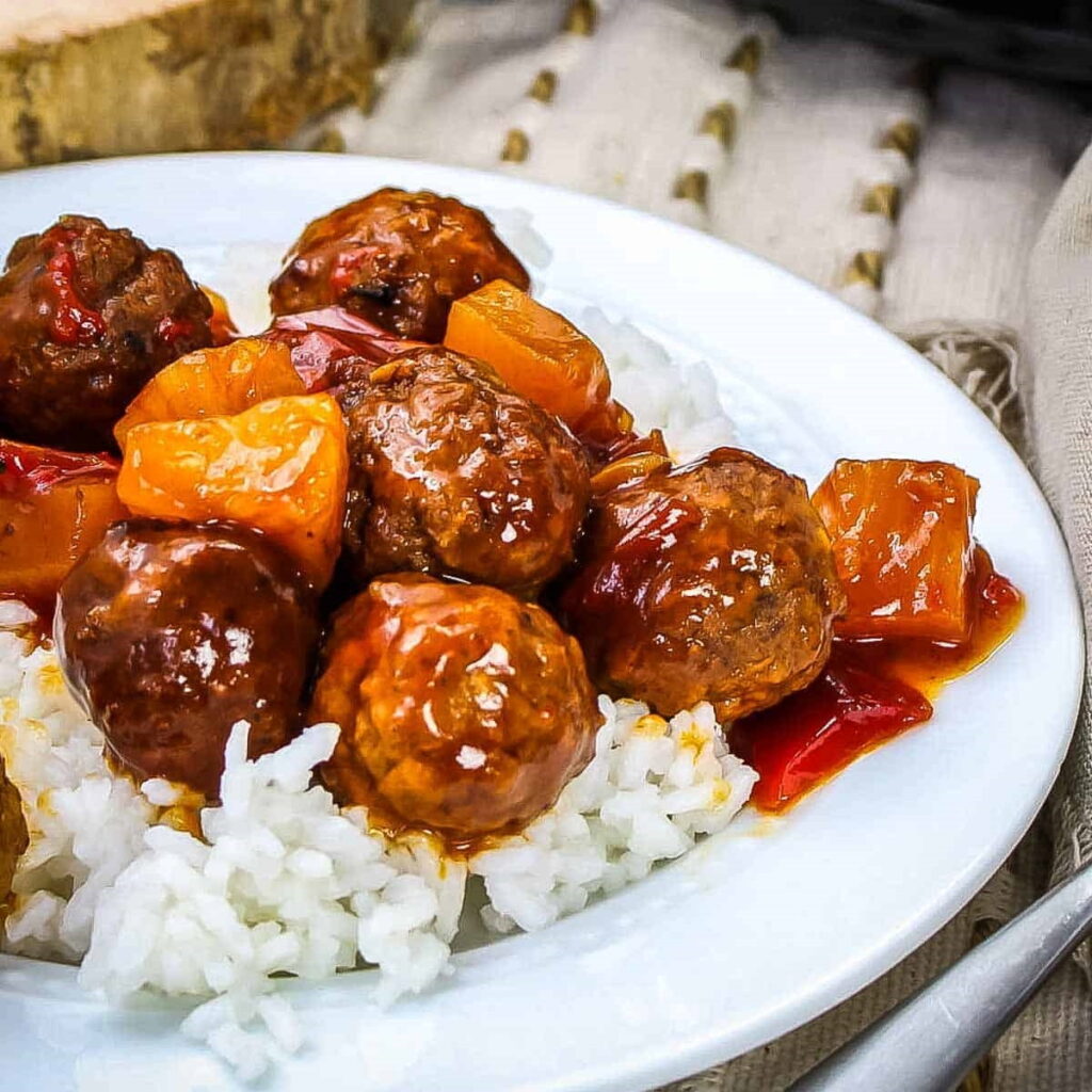 Slow Cooker Hawaiian Meatballs recipe.