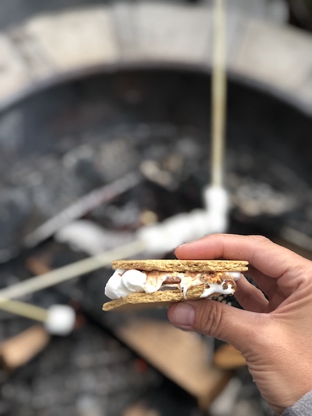 Smores over a campfire