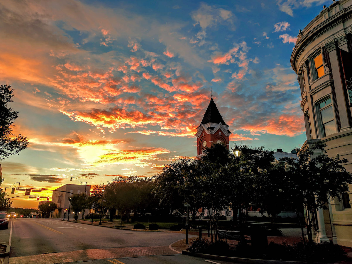 Statesboro GA Courthouse at sunset