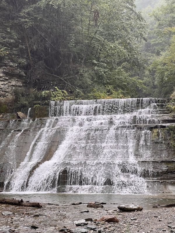 Hikes in the Finger Lakes Stony Brook State Park waterfall