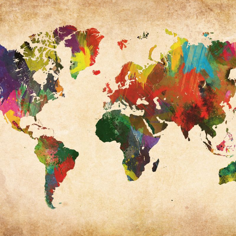Colorful world map.