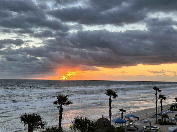 Sunrise from an oceanfront room