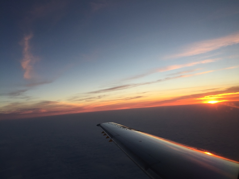 sunset from an airplane