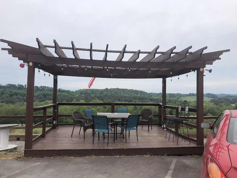 Outdoor seating at the Tennessee Valley Winery