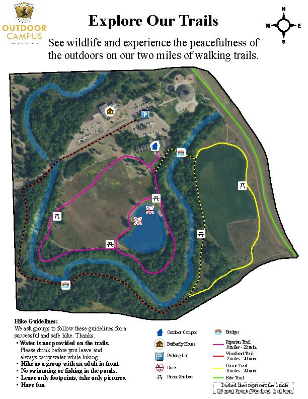 The outdoor campus trail map