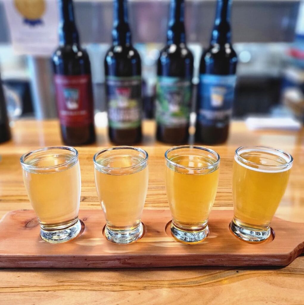 a flight of cider at tumbling creek cider company in abingdon,va.