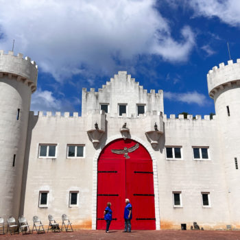 Outside the wall of Uhuburg Castle