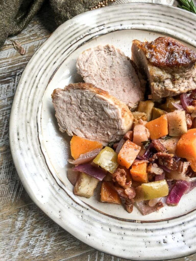 One-Skillet Honey Applesauce Pork Roast