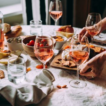 food and wine pairing table display