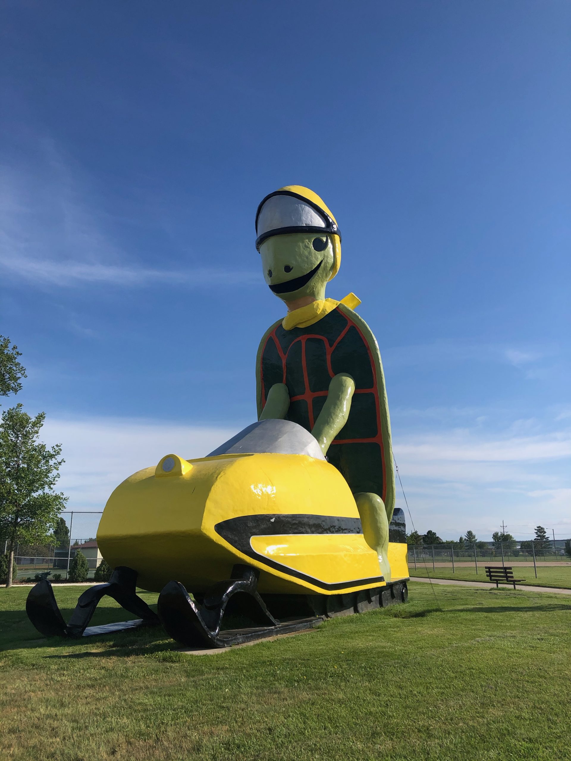 Worlds Largest Turtle Riding A Snowmobile Bottineau ND