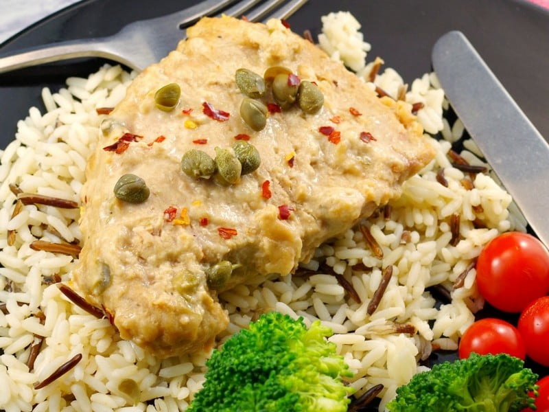 Ww Pork With Creamy Mustard Caper Sauce