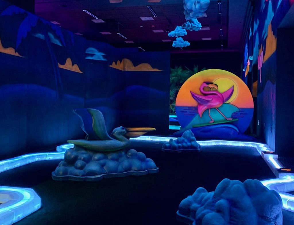 black light mini golf at castaway bay