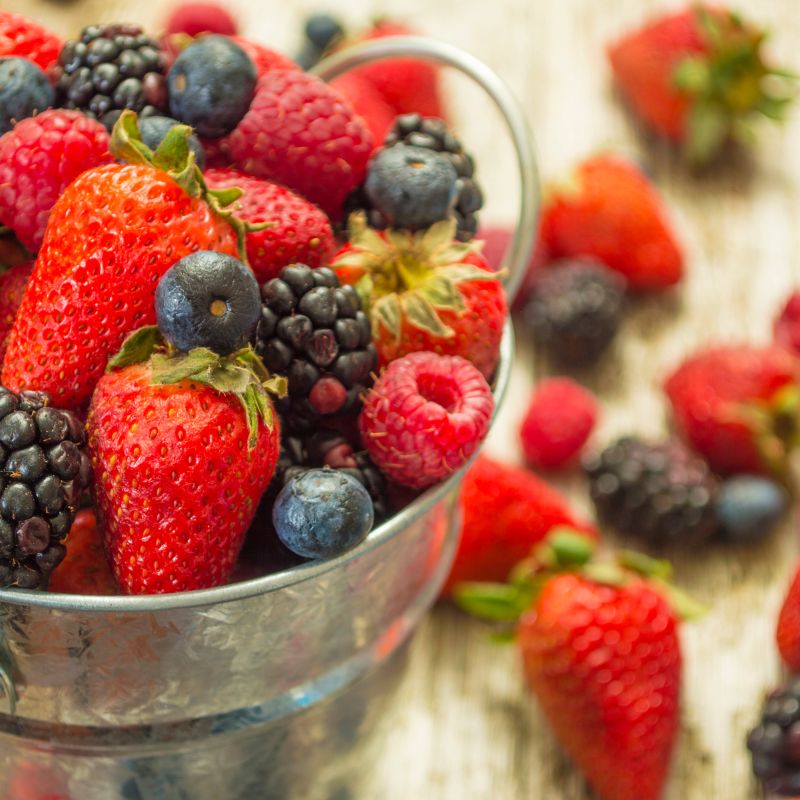 bucket of berries