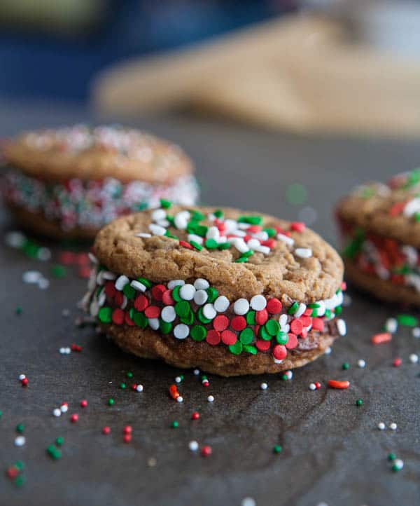 Photo of Peanut Butter and Chocolate Stuffed Christmas Cookies.