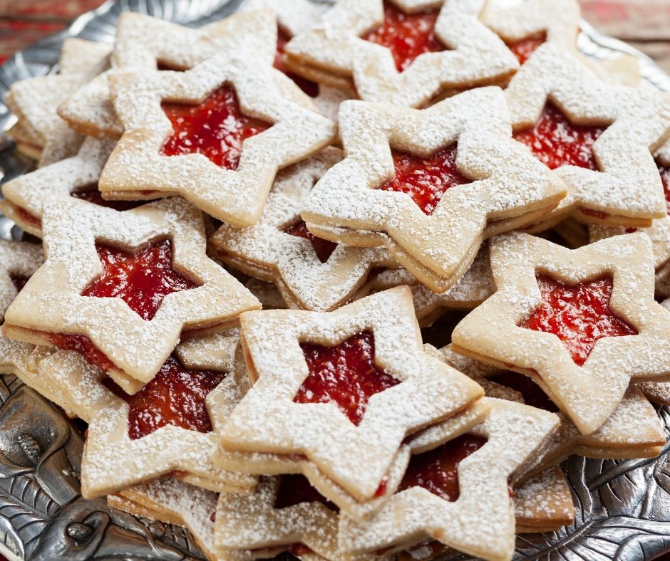 star jelly filled christmas cookies