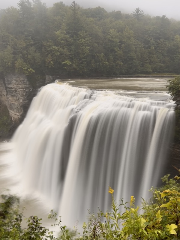 close up of middle falls at Letchworth State Park