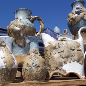 cotton district art festival pottery display