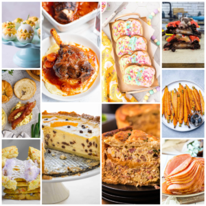 Collage of easter food idea images.