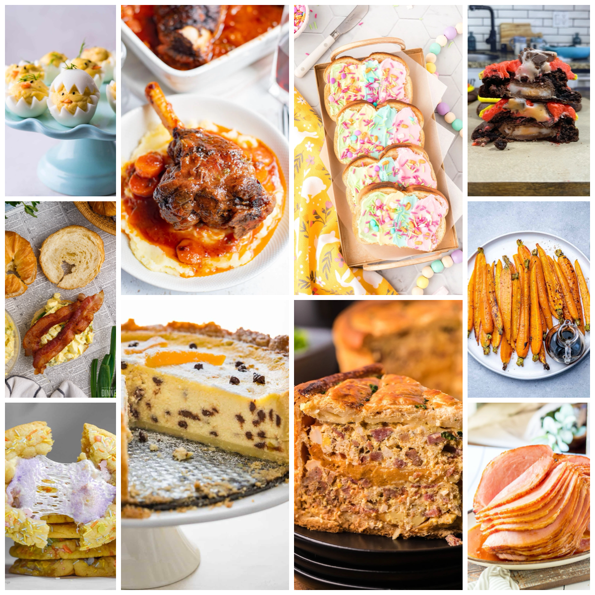 Collage of easter food idea images.