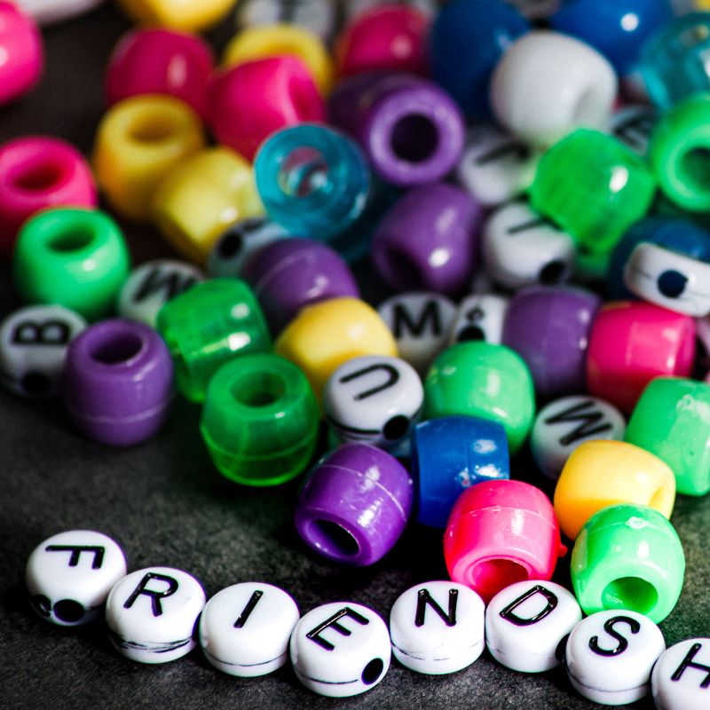 friendship bracelet beads.;