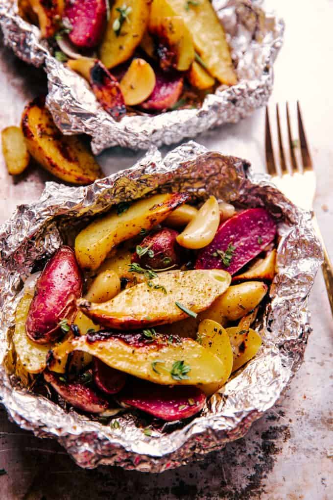 garlic-potato-foil-packets