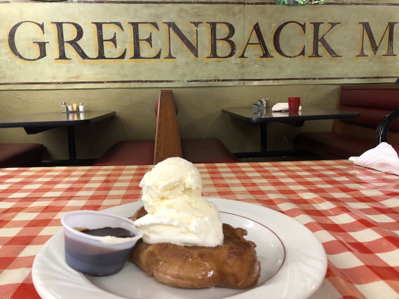 griddled honey bun at Greenback Drug Store