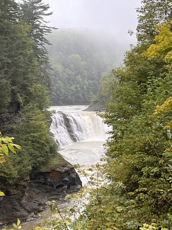 Hikes in the Finger Lakes lower falls at Letchworth State Park