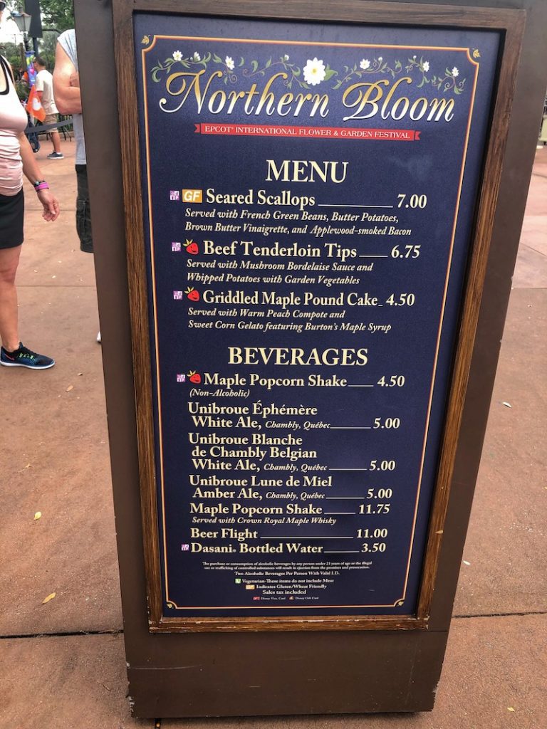 northern bloom outdoor kitchen menu