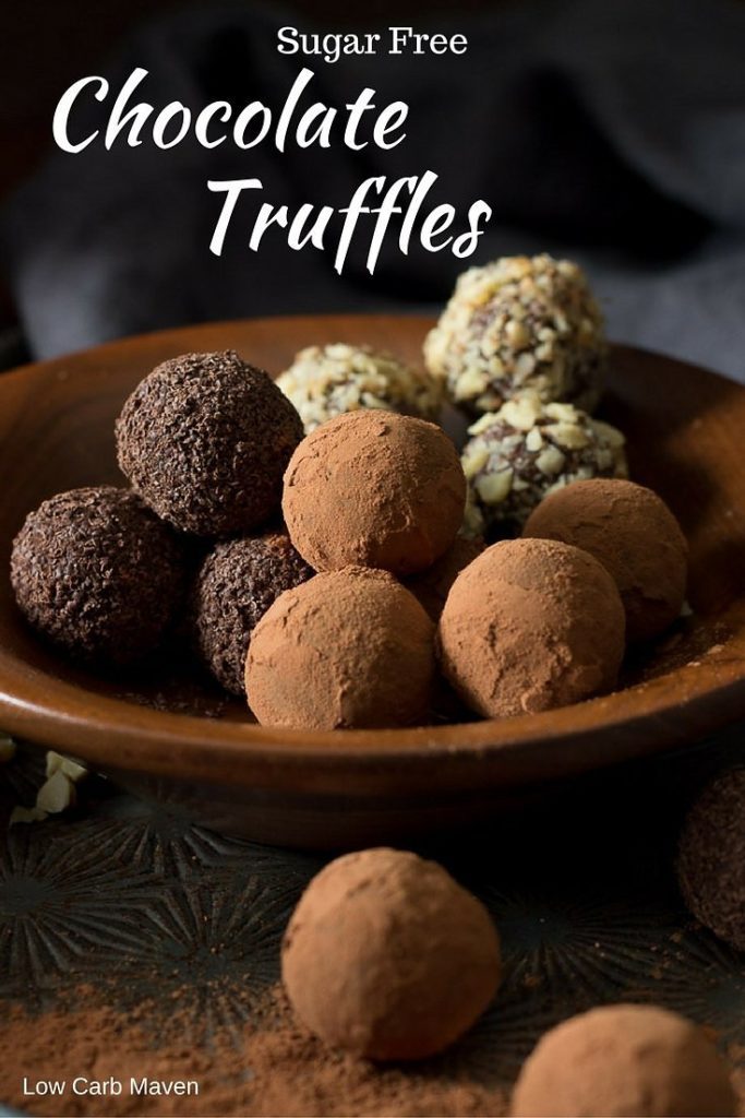 Photo of Sugar-Free Chocolate Truffles from LowCarbMaven.com.