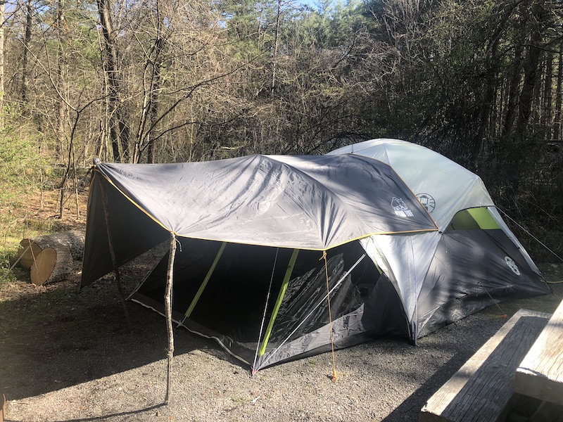 tent with extra tarp