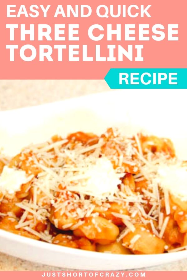 Easy Three Cheese Tortellini Recipe - Just Short of Crazy