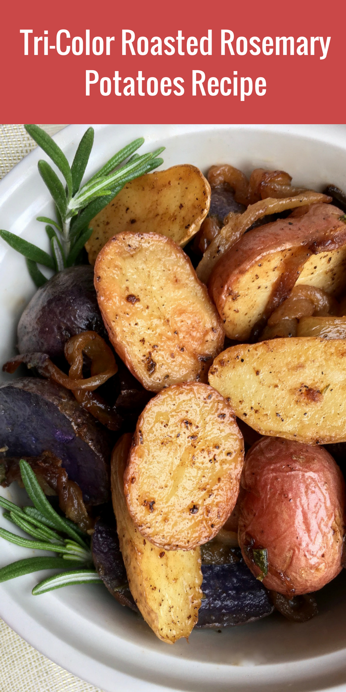 tri color roasted rosemary potatoes