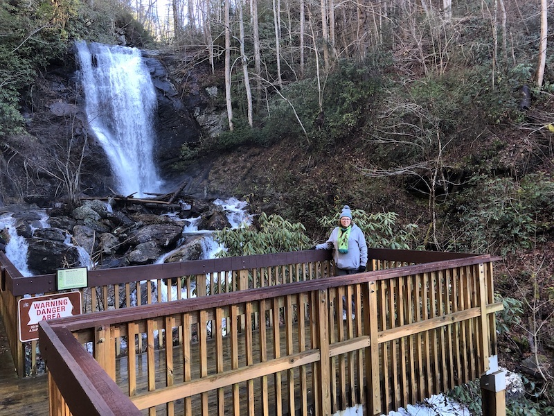 viewing platform at waterfall helen ga