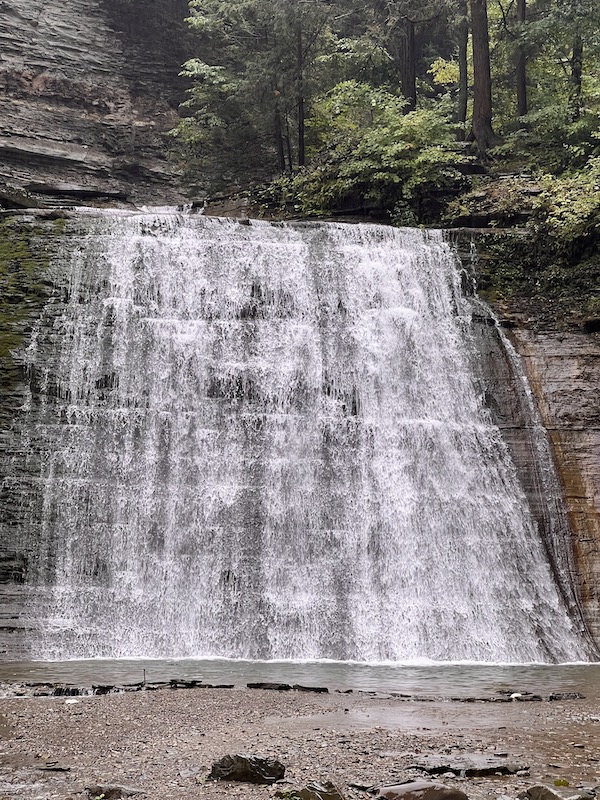 Hikes in the Finger Lakes waterfall at Stony Brook State Park